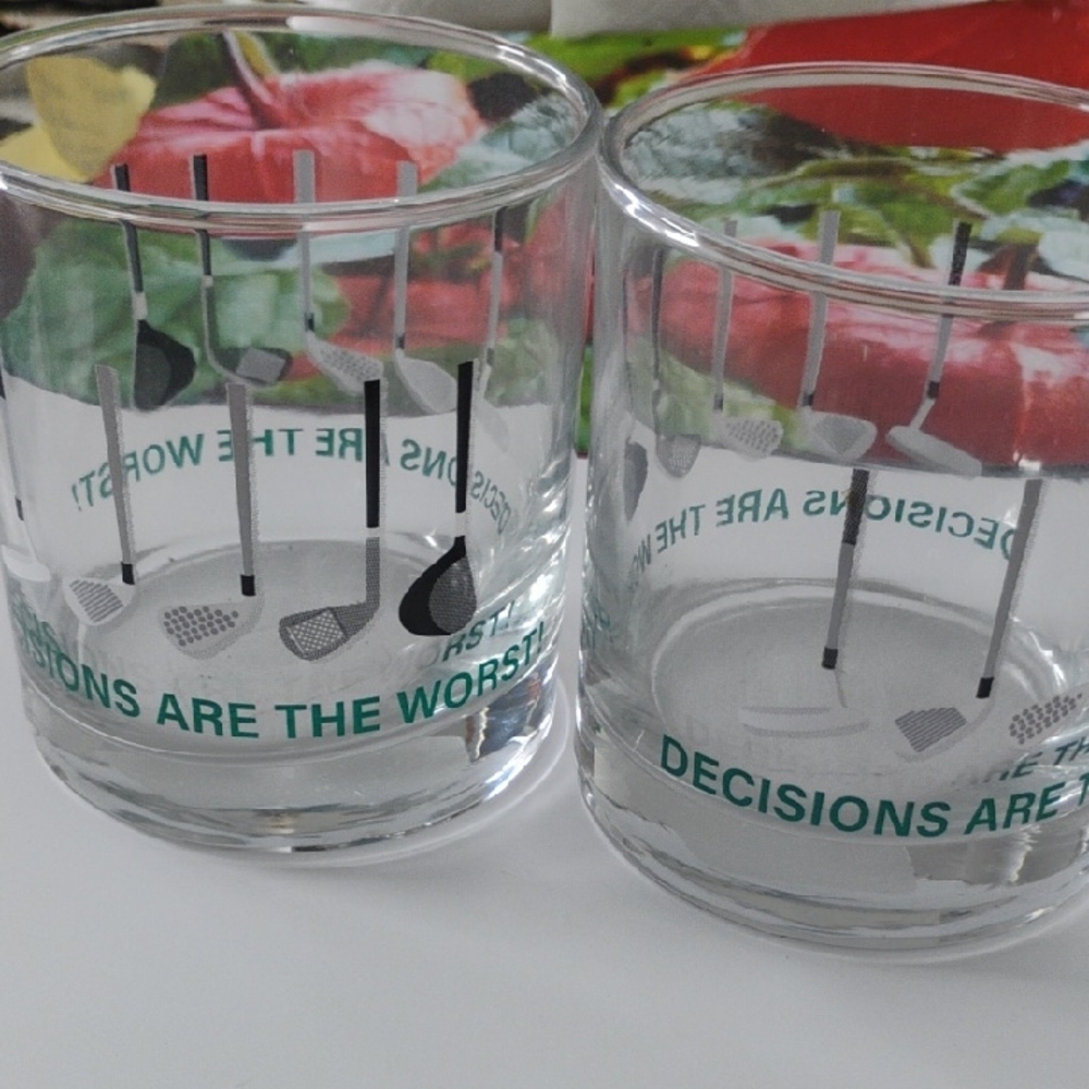 Golf-Themed Glass Tumblers - Set of 2